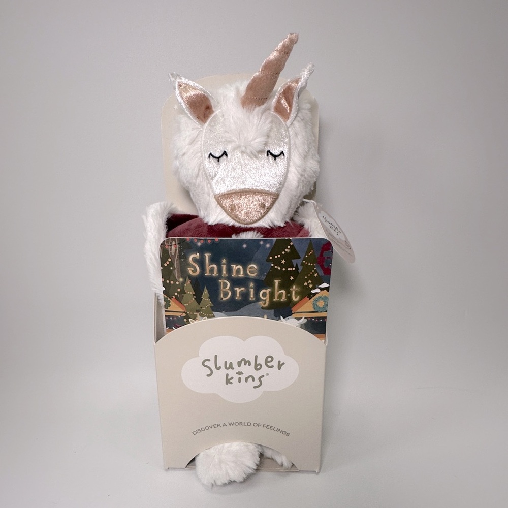 Slumberkins Shine Bright Unicorn Kin Stuffy Plush Toy New in Box with Card‎